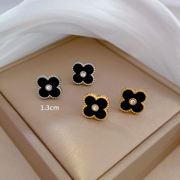 Korean Cosmos Geometric Titanium Steel Electroplating Earrings