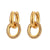 Fashion Round Geometric Stainless Steel 18K Gold Plated Earrings