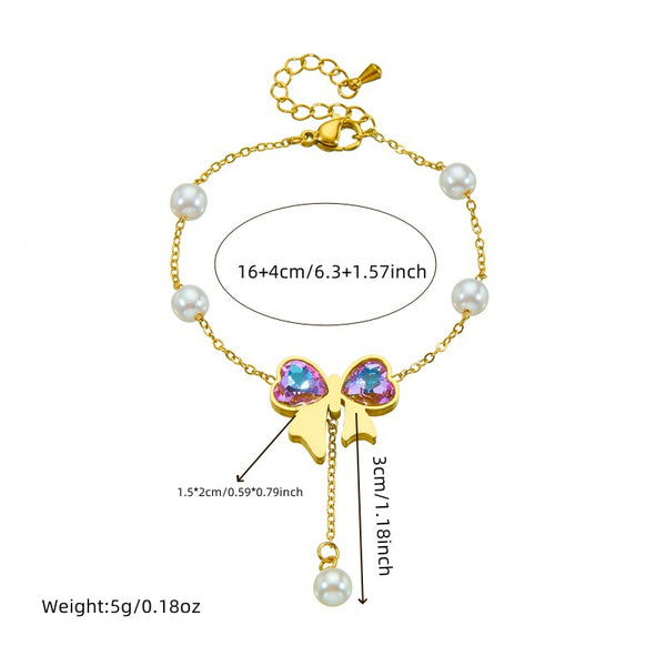 Women Fashion Dragonfly Insect Bowknot Butterfly Stainless Steel Electroplating Jewelry Sets