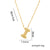 Letter Text Number Titanium Steel 18K Gold Plated Necklaces