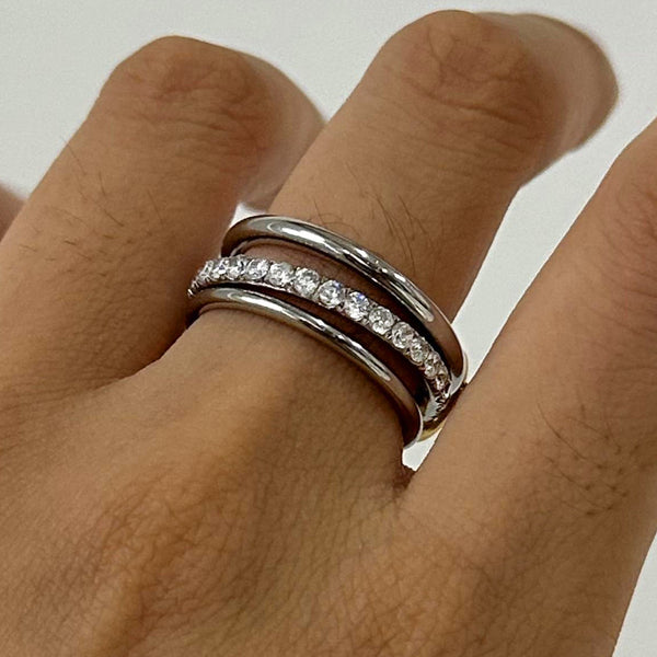 Ring Round Geometric Stainless Steel Electroplating Rings