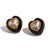 Fashion Heart Geometric Stainless Steel 18K Gold Plated Stud Earrings