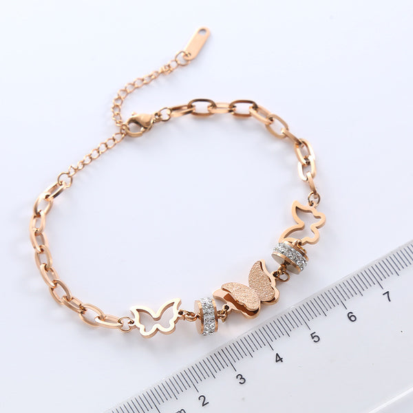 Expressive Women Asymmetrical Chain Tennis / Diamond Line Bowknot Circle Geometric Bowknot Stainless Steel Electroplating Bracelets