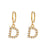 Minimalist Letter Number Text Stainless Steel 18K Gold Plated Earrings