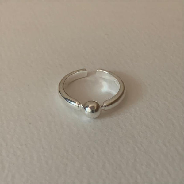 925 Sterling Silver Women Korean Chamfered Cube Heart Silver Rings