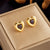 Korean Heart Titanium Steel Electroplating Stud Earrings