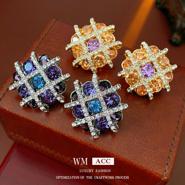 Medieval Quadrilateral Geometric Alloy Electroplating Earrings