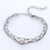 Women Minimalist Stripe Ellipse Circle Round Geometric Stainless Steel Electroplating Bracelets