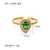 Women IG Style Droplet Droplet Stainless Steel Zircon Inlay Rings