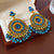 Ethnic Flower Droplet Geometric Flower Alloy Diamond Inlay Earrings