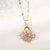 Korean Women Geometric Metal Titanium Steel Diamond Inlay Necklaces