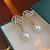 Medieval Droplet Droplet Artificial Pearl Diamond Inlay Earrings