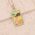 Women Retro Vintage Metal Fruit Copper Zircon Inlay Pendants