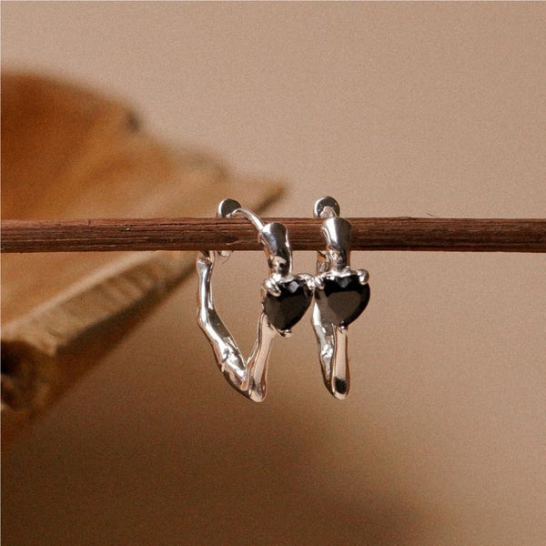 925 Sterling Silver Korean Droplet Silver Pearl Inlay Stud Earrings