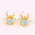 Moderate Luxury Women Gypsophila Droplet Chinese Zodiac Animal Copper Diamond Inlay Earrings