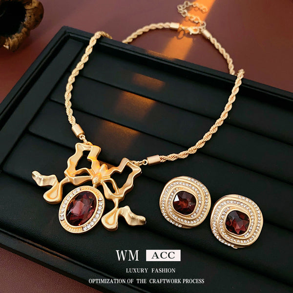 Women Luxurious Stripe Dragonfly Insect Ellipse Butterfly Round Alloy Electroplating Jewelry Sets