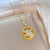 Korean Women Moon Geometric Stainless Steel Electroplating Necklaces