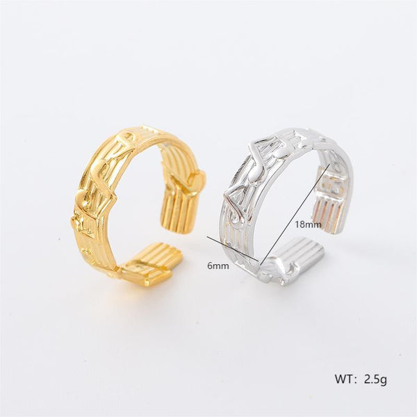 Retro Vintage Women Retro Vintage Geometric Stainless Steel Electroplating Rings