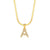 Fashion Stripe Number Text Letter Stainless Steel 18K Gold Plated Necklaces