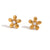 Fashion Flower Geometric Stainless Steel 18K Gold Plated Stud Earrings