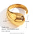 Vintage Fashion Retro Quadrilateral Circle Geometric Stainless Steel 18K Gold Plated Rings