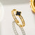 Moderate Luxury Round Titanium Steel 18K Gold Plated Bangles