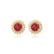 Luxurious Round Geometric Copper Zircon Inlay Earrings