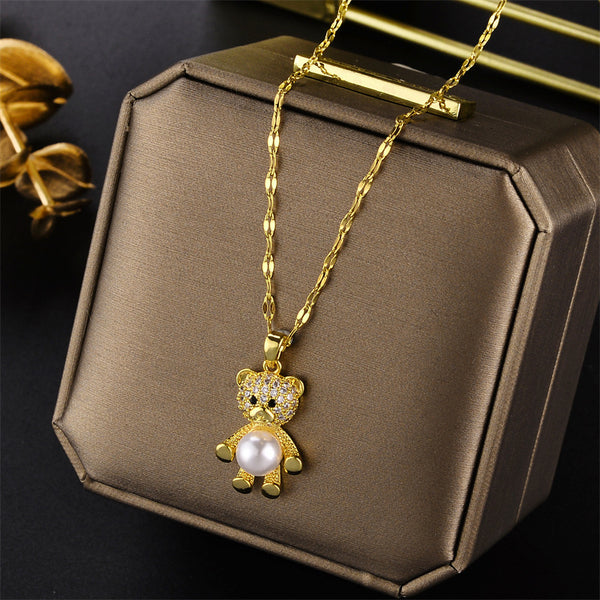 Animal Chinese Zodiac Titanium Steel 18K Gold Plated Necklaces