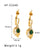 IG Style Pearl Leaf Droplet Leaf Geometric Stainless Steel Electroplating Earrings