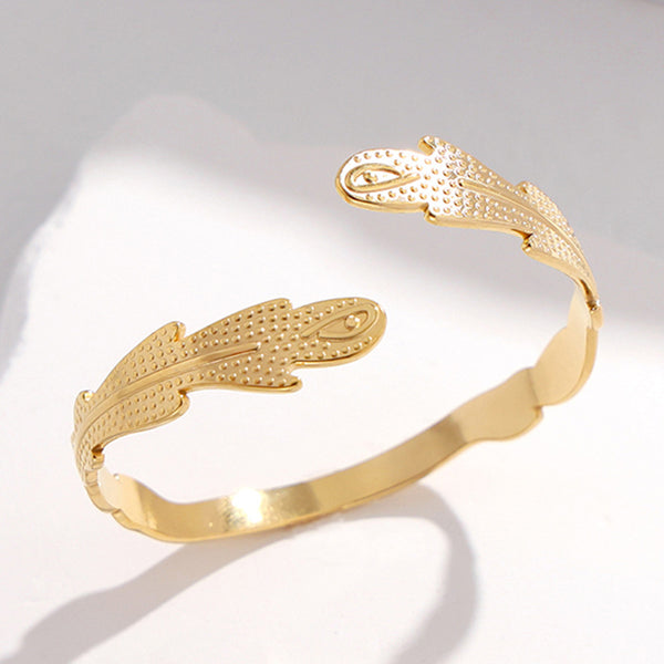 Feather Stainless Steel Electroplating Bangles