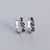 925 Sterling Silver Minimalist Quadrilateral U-Shape Silver Diamond Inlay Stud Earrings