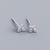 925 Sterling Silver Minimalist Flower Flower Silver Diamond Inlay Stud Earrings