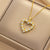 Moderate Luxury Heart Titanium Steel Diamond Inlay Necklaces