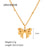 IG Style Butterfly Stainless Steel 18K Gold Plated Necklaces