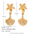 Fashion Starfish Geometric Chinese Zodiac Animal Stainless Steel Electroplating Earrings