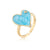 Cute Women Heart Geometric Copper Inlay Rings