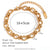 Women Fashion Ellipse Circle Geometric Stainless Steel 18K Gold Plated Bracelets