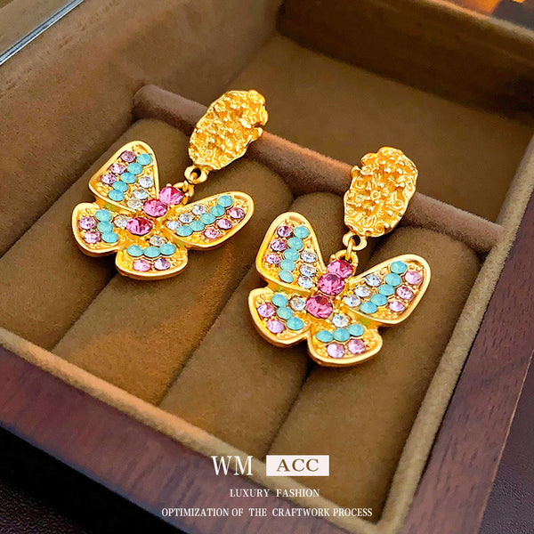 Medieval Butterfly Geometric Alloy Electroplating Earrings