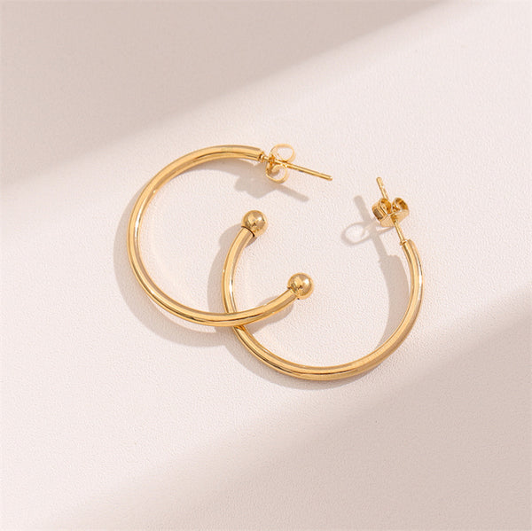 Minimalist Geometric Stainless Steel Polishing Earrings