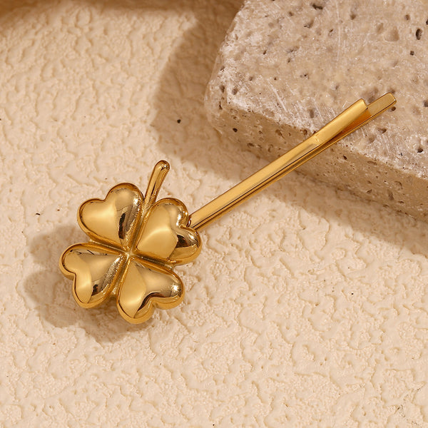 Elegant Fashion Leaf Stainless Steel Electroplating Hair Clips