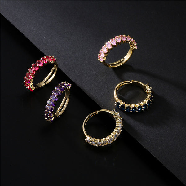 IG Style Women Geometric Copper Inlay Rings