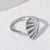 Women Minimalist Stripe Ellipse Leaf Stainless Steel Rings