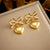 Fashion Heart Bowknot Heart Stainless Steel Electroplating Earrings