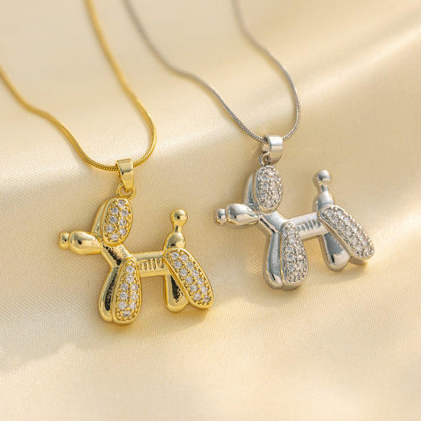 Cute Bear Animal Chinese Zodiac Titanium Steel 18K Gold Plated Necklaces