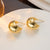 IG Style Round Geometric Titanium Steel 18K Gold Plated Earrings