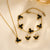 Moderate Luxury Quadrilateral Geometric Heart Titanium Steel 18K Gold Plated Necklaces