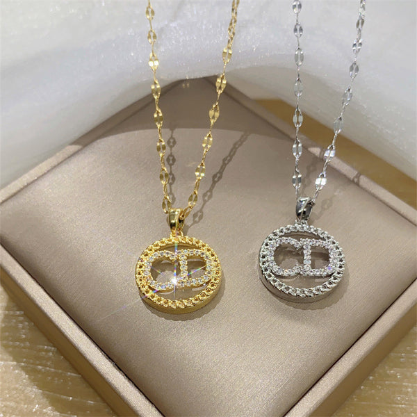 Geometric Titanium Steel 18K Gold Plated Necklaces