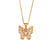 Fashion Butterfly Geometric Stainless Steel 18K Gold Plated Necklaces