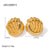 IG Style Checkered Geometric Stainless Steel 18K Gold Plated Earrings