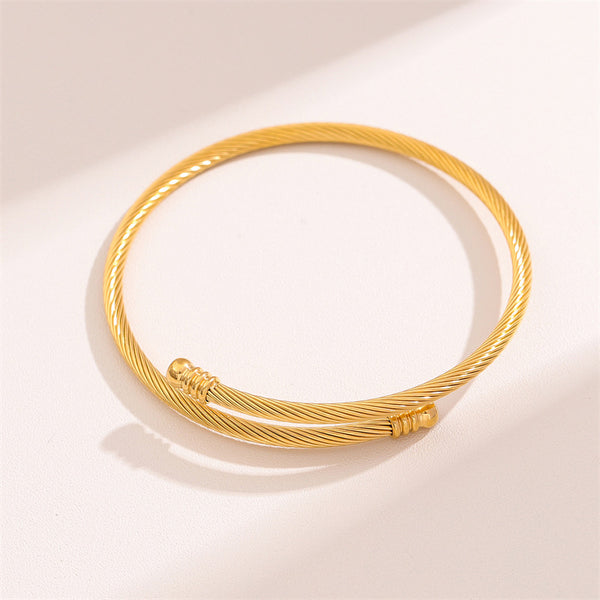 Minimalist Round Stainless Steel Electroplating Bangles